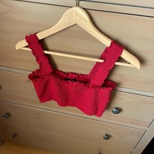 Red going out crop top